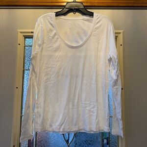 A New Day White Cotton Ribbed Long Sleeve